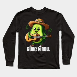 Guac 'N Roll - Funny Avocado Pun Long Sleeve T-Shirt